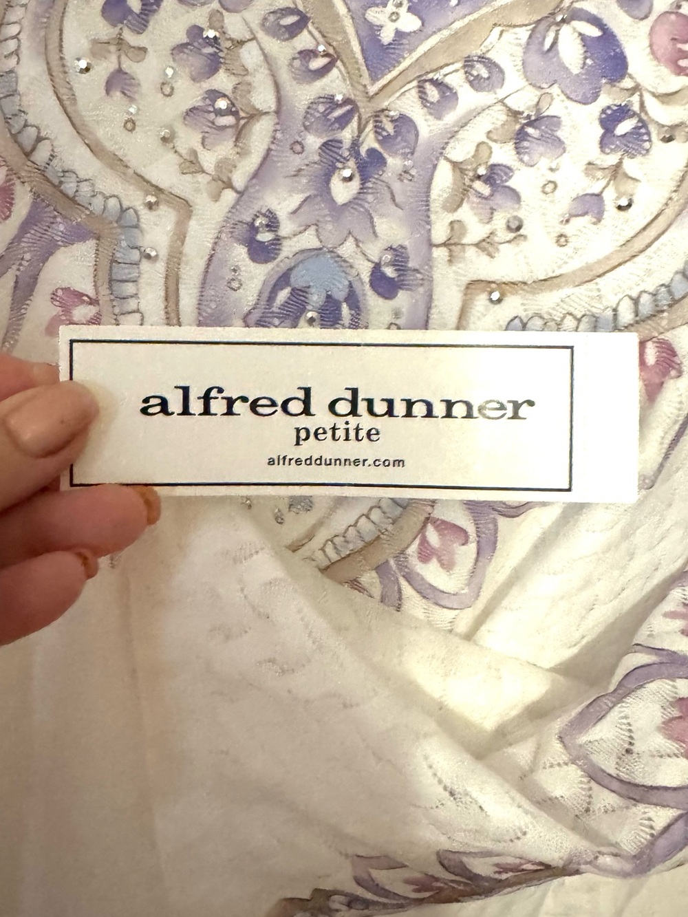 NWT Beautiful Alfred Dunner Cream w/Border Print Top XLARGE/PETITE #M - Picture 9 of 11